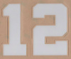 Wide Block Style Two White 3" tall Left and Right side player number Set